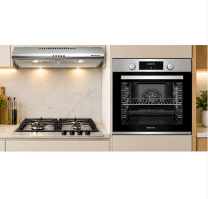 Trio Cuisine LUXURY 60 Taurus – Four 76 L + Plaque Gaz 4 Feux + Hotte Inox