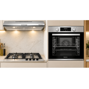 Trio Cuisine LUXURY 60 Taurus – Four 76 L + Plaque Gaz 4 Feux + Hotte Inox